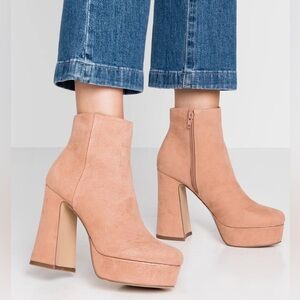 Madden Girl Tan Platform Ankle Boots